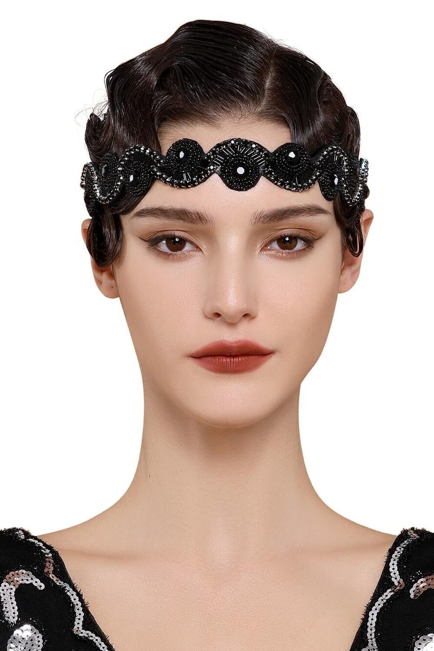 5384 Flapper Headpiece - Roaring 20s Headband 1920s Gatsby Headpiece